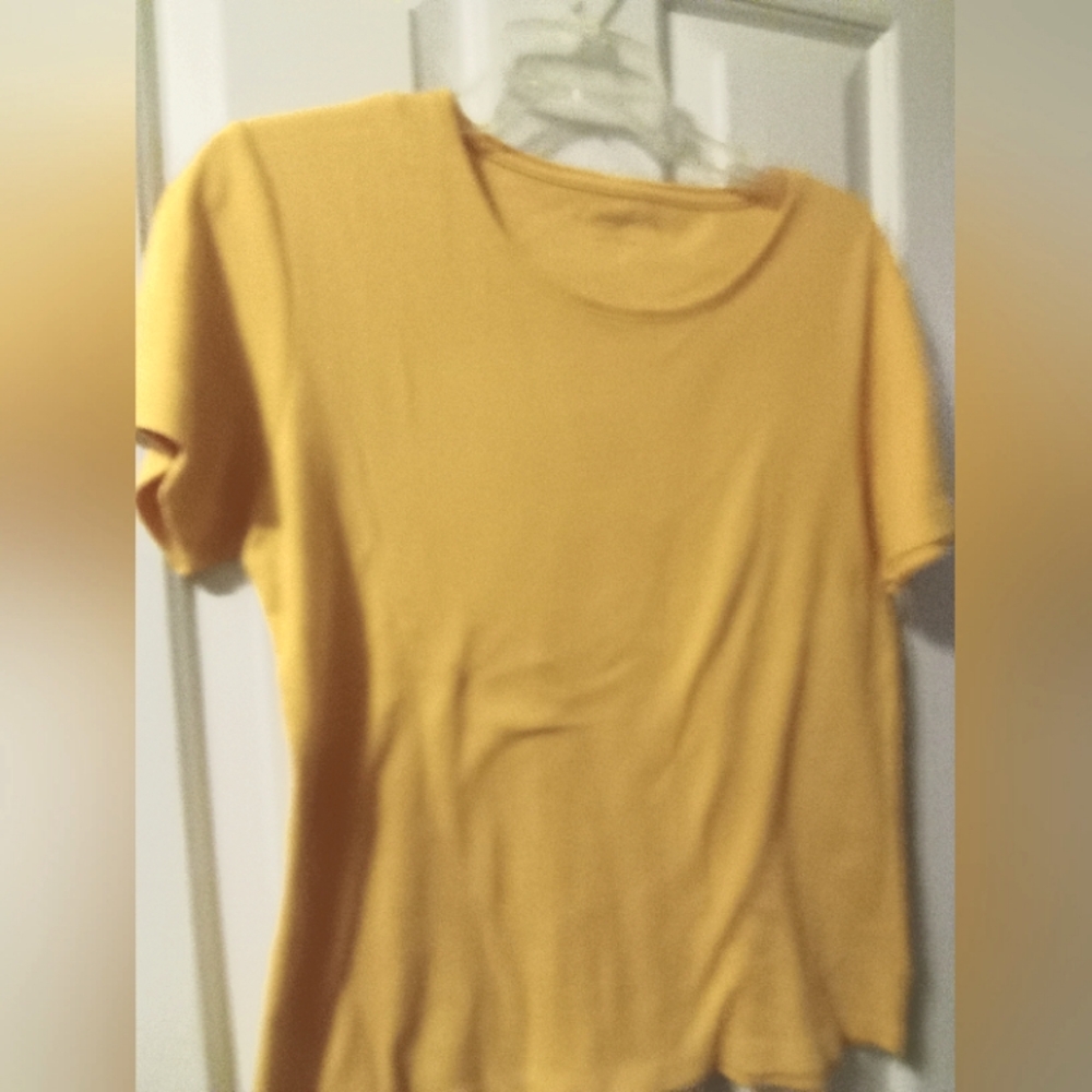Coldwater Creek, Mustard Tee, Small